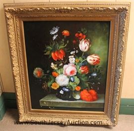 Selection of Still Life Canvas Pictures in Carved Fancy Frames 