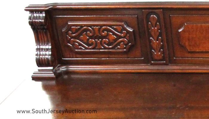 Depression Walnut and Oak Carved and Fancy Buffet 