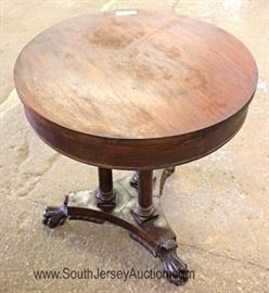 ANTIQUE Mahogany Paw Foot Center Table 