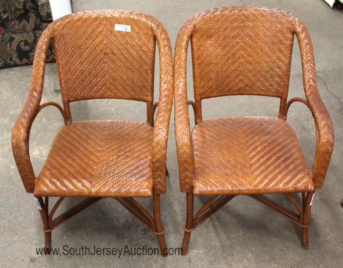 Set of 4 Wicker | Rattan Arm Chairs 