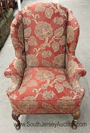 NICE Queen Anne High Back Wing Chair by "Hickory Chair Co." 
