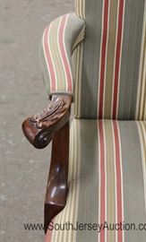 Mahogany Frame Carved Arm Chair by "Southwood Furniture" 
