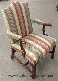 Mahogany Frame Carved Arm Chair by "Southwood Furniture" 