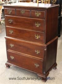 One of Several Mahogany Bracket Foot Chest on Chest 
