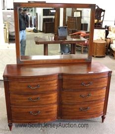  3 Piece Mahogany Bow Front High, Low Chest and Mirror

by "Henredon Furniture Heritage Collection" 