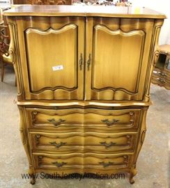 French Provincial SOLID Mahogany High Chest and Low Chest with Mirror 