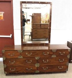  5 Piece MId Century Mahogany Asian Inspired

Bedroom Set with Queen Size Headboard by "Henredon Fine Furniture" 