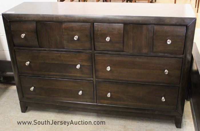 LIKE NEW 5 Piece Contemporary King Size Bedroom Set in the Mahogany Finish by “Ashley Furniture" 