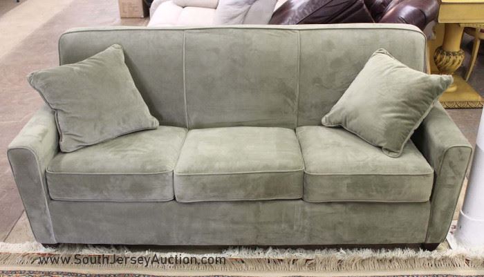  LIKE NEW Grey Upholstered Contemporary Sleeper Sofa Proudly Made in America 