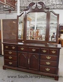 One of Several Cherry Bracket Foot Low Chest with Mirror this one by "American Drew Furniture" 