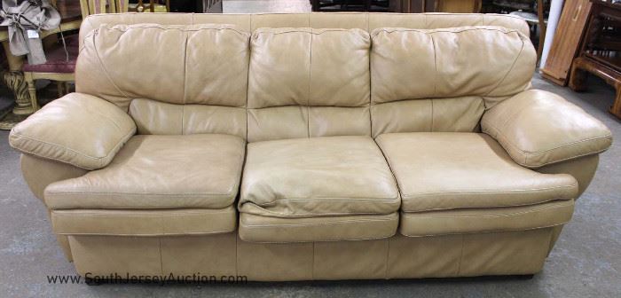 Contemporary Tan Leather Sofa – Good Quality 