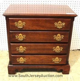 SOLID Mahogany 4 Drawer Bracket Foot Bedside Stand 