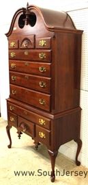  — Great Quality —

2 Piece SOLID Mahogany Full Bonnet Top Queen Anne with Shell Carving

 High Boy by "Colonial Furniture" 