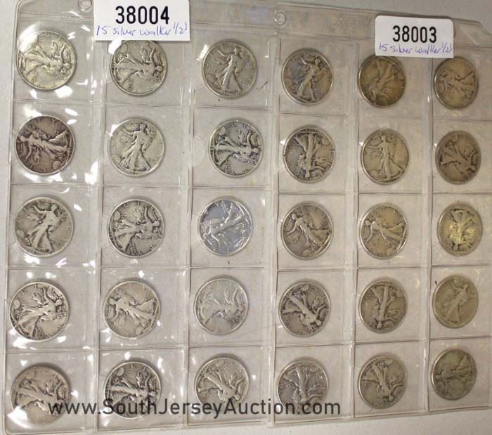 SELECTION of Silver U.S. Walking Liberty Half Dollars 