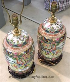 PAIR of Asian Porcelain Lamps