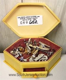 Bake-a-Lite Small Jewelry Box Filled with Tie Tacks