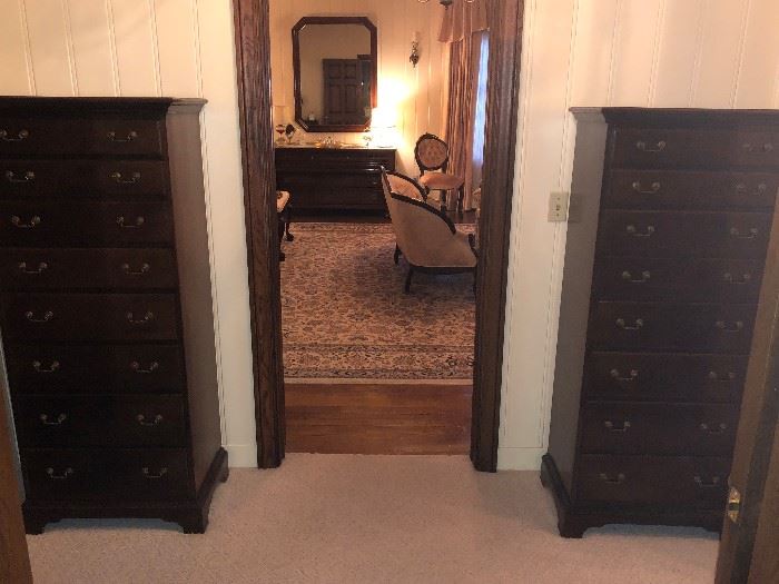 Pair of Mahogany Lingerie Chest