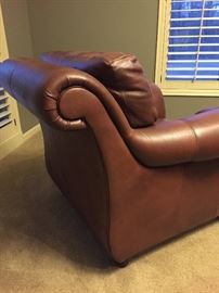 Decorative back of leather chair 