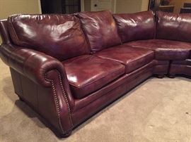 Henredon leather sectional 