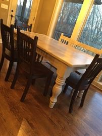 Kitchen table with bench and 4 chairs (will throw in 2 additional matching arm chairs) 