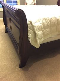 Decorative view of sleigh bed 