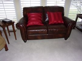 Leather sofa and loveseat