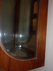 Curio entry table with beveled edge mirror