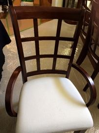 Klaussner dining room table with 6 chairs(2 are captain) 2 drawers, leaf and pad/table protector and matching china cabinet- Contemporary look