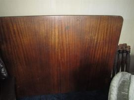 large mahogany table. Needs repair for legs to screw into top properly.