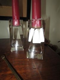 Oleg Cassini crystal candleholders