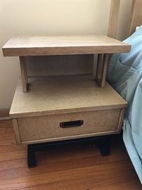 Matching pair of nightstands with black mid-mod base!