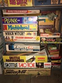 Tons and tons of vintage games and toys. Clean sweep, Which Witch?, Magnavox Odyssey 400 video console, Mattel Switch 'N Go Twin GT Car set and much more!