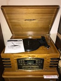 Crosley record player and CD player