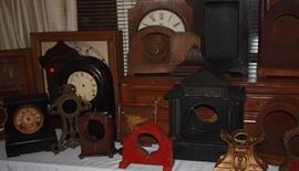 HUGE collection of Clock cases, faces, hands, mechanisms. Great for repurposing. 