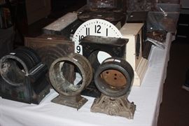HUGE collection of Clock cases, faces, hands, mechanisms. Great for repurposing. 