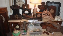 HUGE collection of Clock cases, faces, hands, mechanisms. Great for repurposing. 