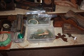 HUGE collection of Clock cases, faces, hands, mechanisms. Great for repurposing. 