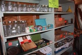 Huge collection of vintage tools, wooden ladder, motors, hubcaps, tool boxes, etc..