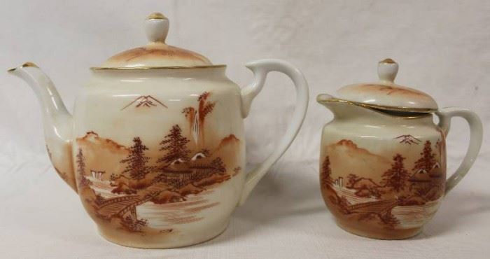 Gorgeous Rokko Hand Painted Tea Set for Two!