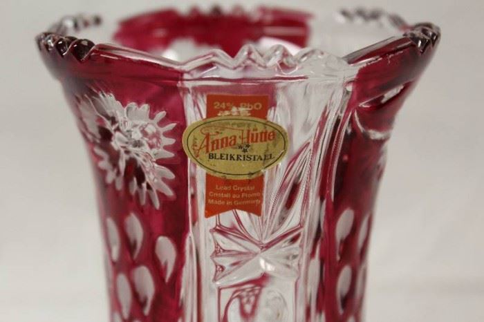 6" Anna Hutte Bleikristall Ruby Red Vase - 24% Pbo ...