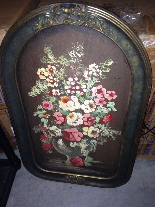 Love this tole painted framed pictures of classic tole roses.