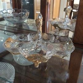 Beautiful etched glass with filigree accents