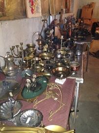 Brass, primitives, silver plate, iron