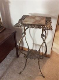 Wonderful brass and marble plant stand