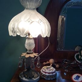 Lovely glass lamp with prisims