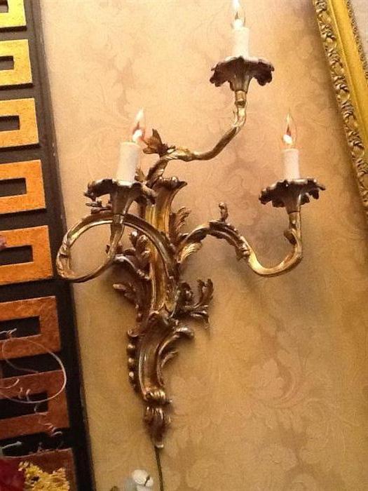 Pair of wall sconce lights