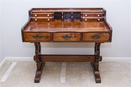 Vintage Trestle Desk.  30"h (at desk) 36"h (at back) x 42"w x 24"d:  $150.00