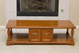 Oak Martini/Coffee Table.  2 Doors w/Storage Area.  56"w x 15"h x 20"d:  $60.00