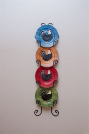 Rooster Plates and Rack:  $19.50