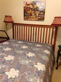 Matching Sconces, Bedside Light fixtures w/Brass Finish:  $45.00 pair  BED FRAME SOLD.  MATTRESS AND BOX SPRINGS AVAILABLE. 